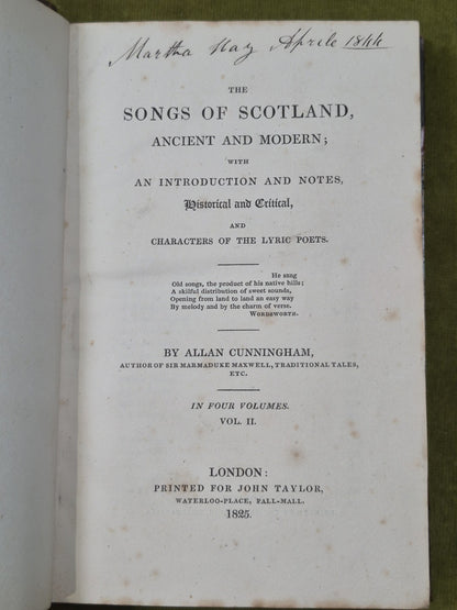 Songs of Scotland Ancient Allan Cunningham First Edition 1825 Complete Set4