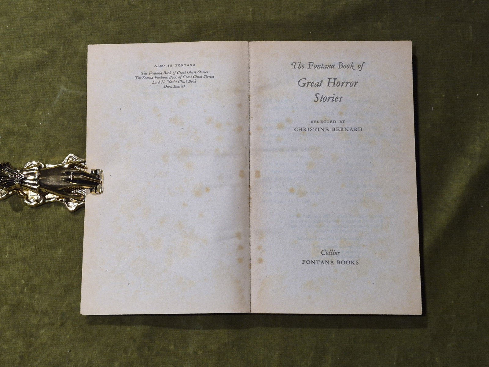 The Fontana Book of Great Horror Stories 1966 1st Ed Paperback3