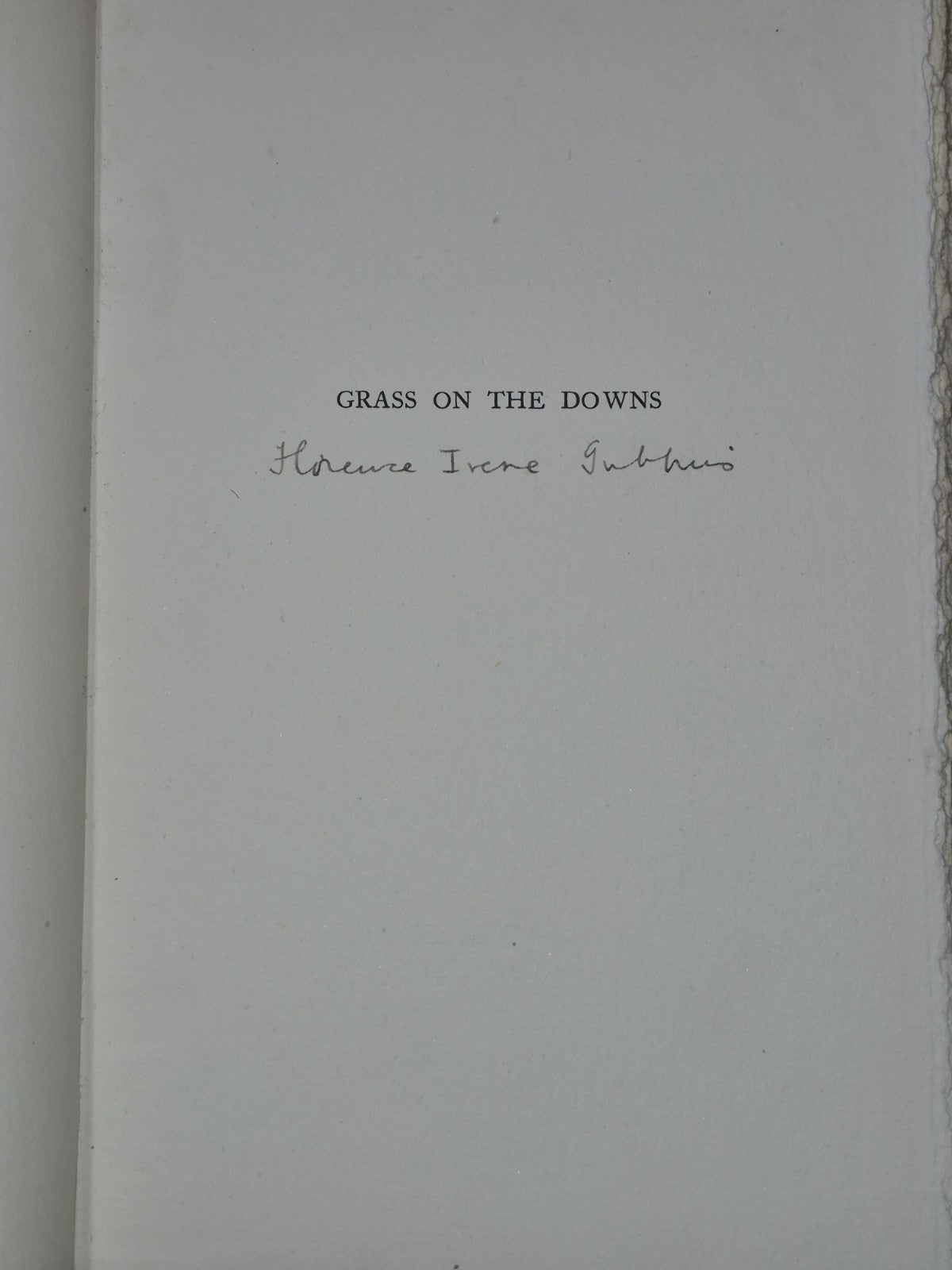 Florence Irene Gubbins - Grass on the Downs SIGNED 1935 Favil Press First5