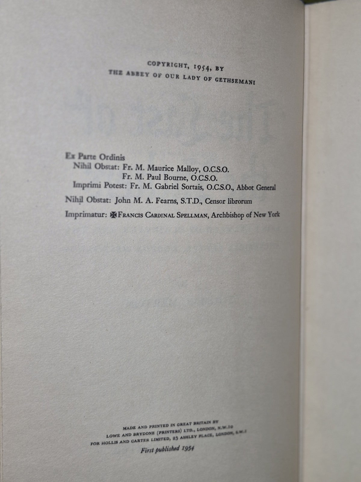 The Last of the Fathers, Thomas Merton, 1954 Hollis & Carter, 1st Edition9
