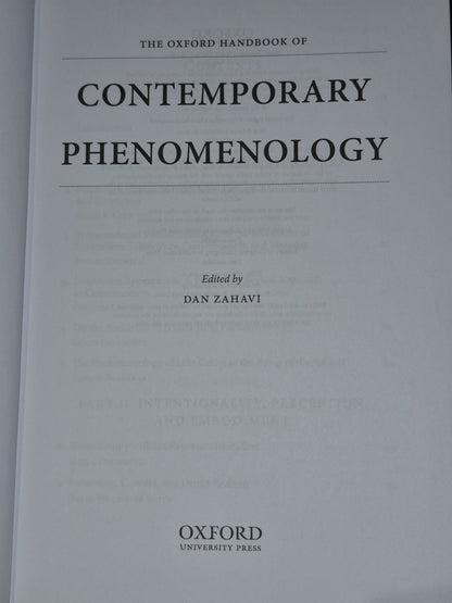 The Oxford Handbook of Contemporary Phenomenology (Hardback 2012) Zhavi4