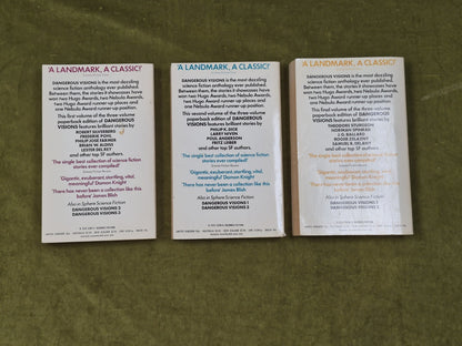 Dangerous Visions 1-3 Harlan Ellison Isaac Asimov Sphere 1974 Paperbacks1