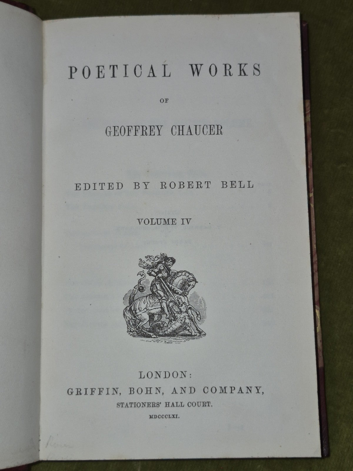 Poetical Works of Geoffrey Chaucer Robert Bell 1855 Set of 7 Books10