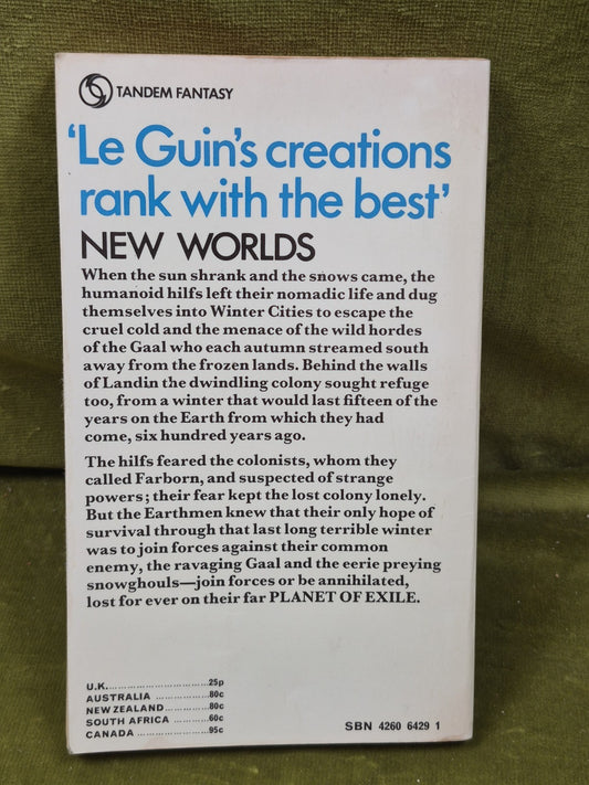 Planet of Exile Paperback Ursula Le Guin 1972 Tandem Fantasy 1