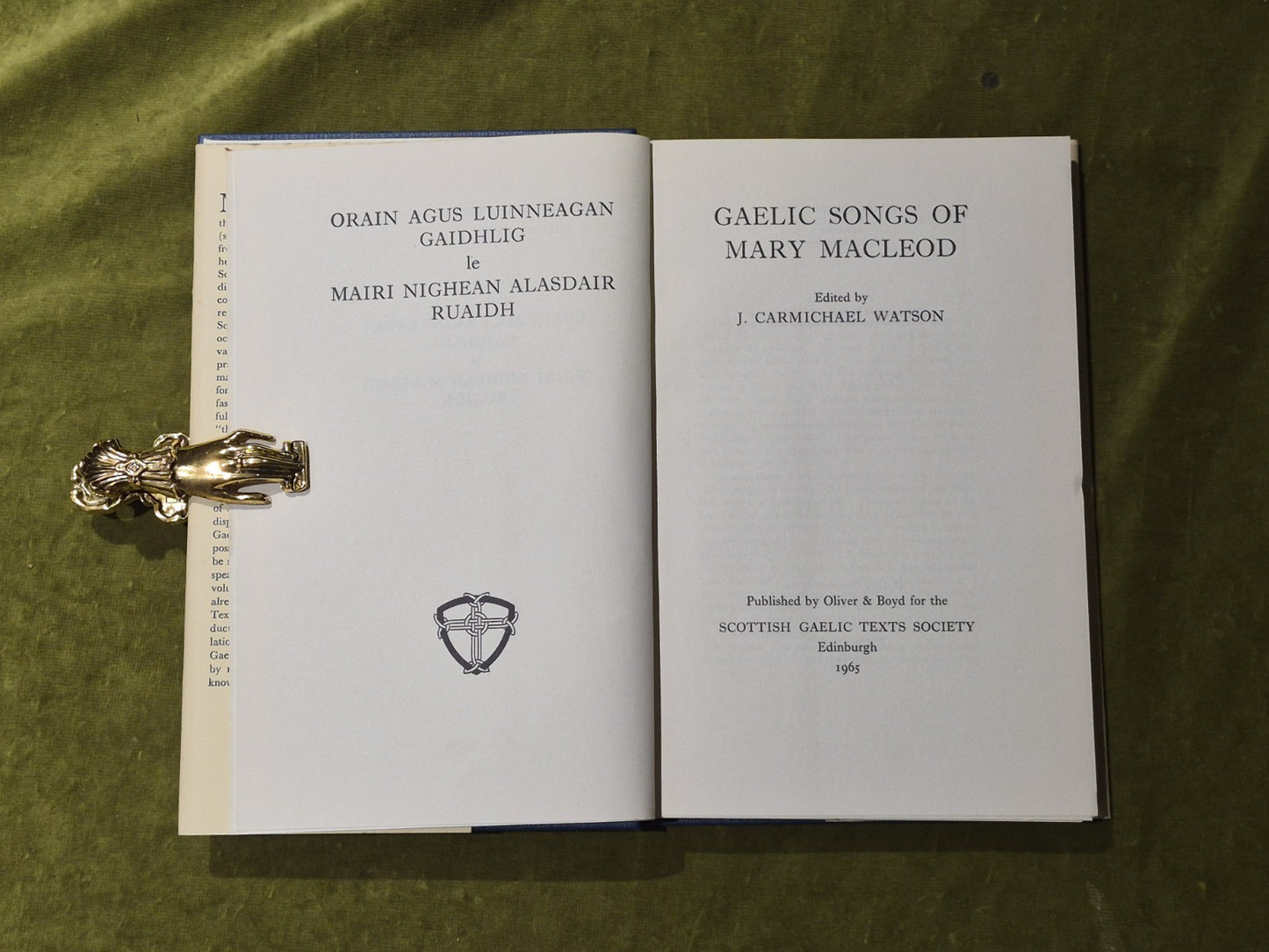 Gaelic Songs Of Mary Macleod Edited By J. Carmichael Watson 19654