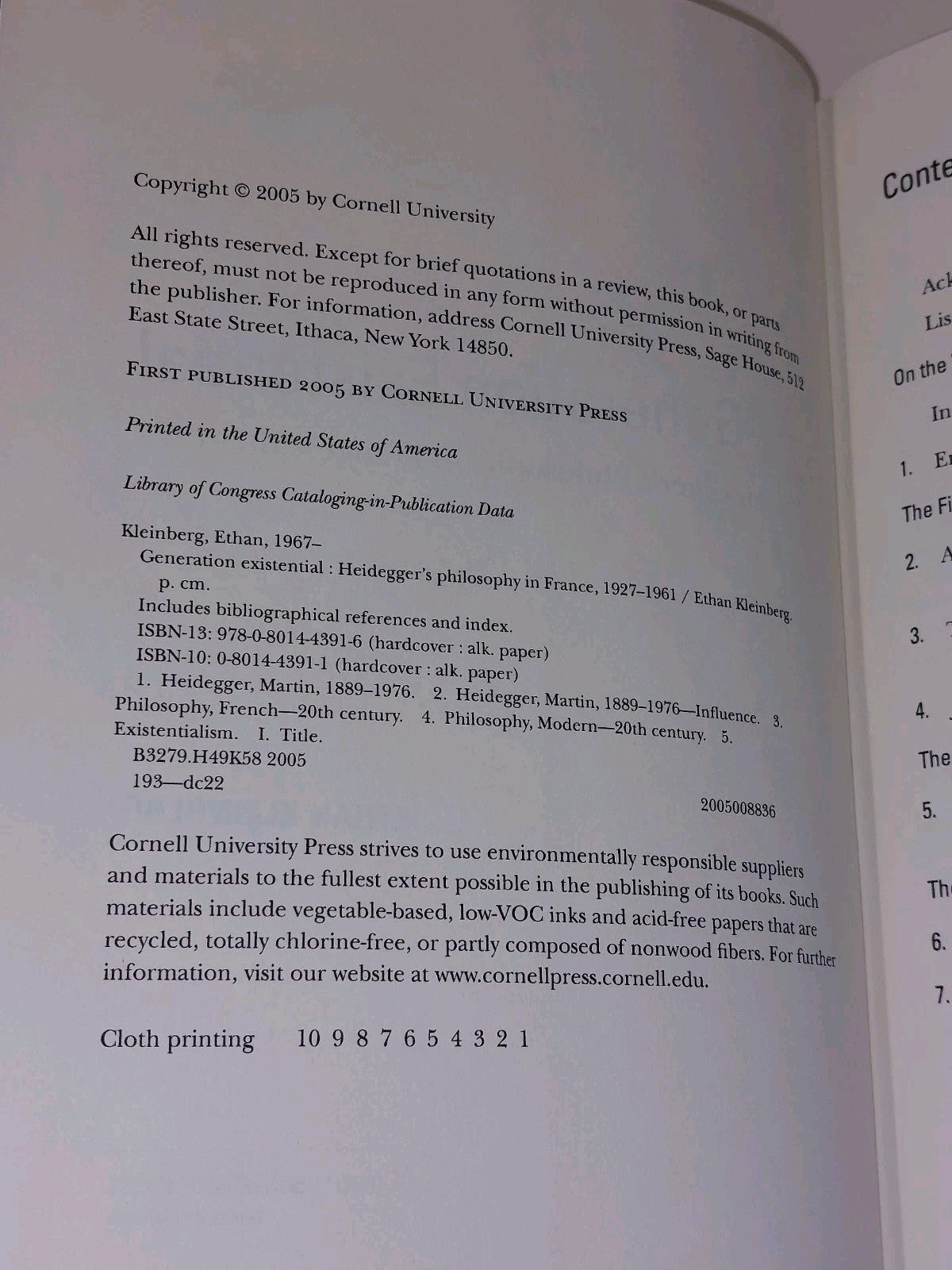 Generation Existential By Ethan Kleinberg (2005) [Cornell Uni Press] 1st Ed Hb 4