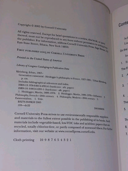 Generation Existential By Ethan Kleinberg (2005) [Cornell Uni Press] 1st Ed Hb 4