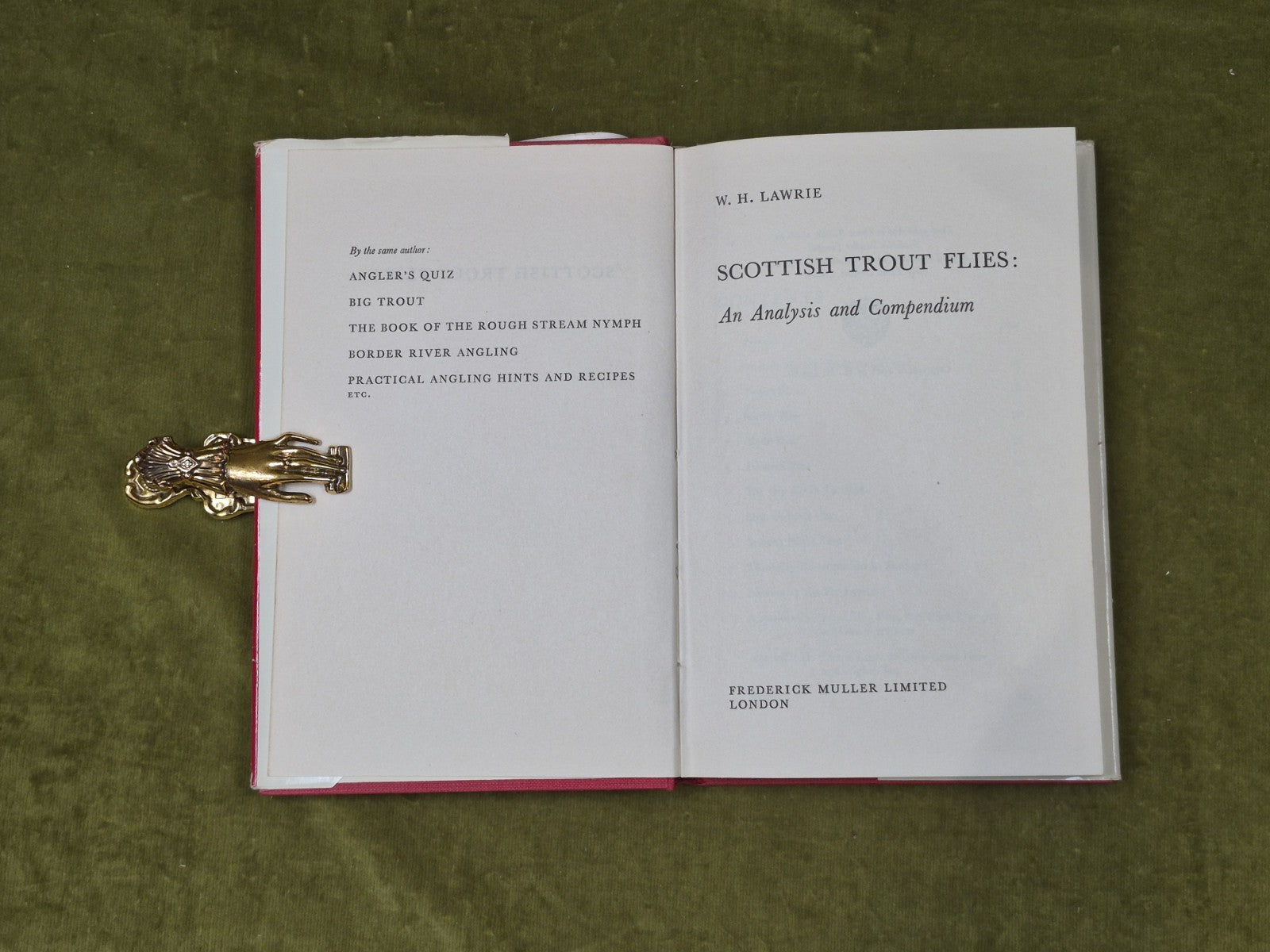 Scottish Trout Flies an Analysis and Compendium - W H Lawrie , Muller 1966 HB DJ4