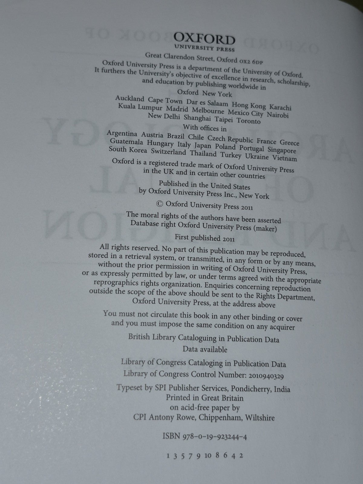 The Oxford Handbook of the Archaeology of Ritual & Religion (2011) Hardback3