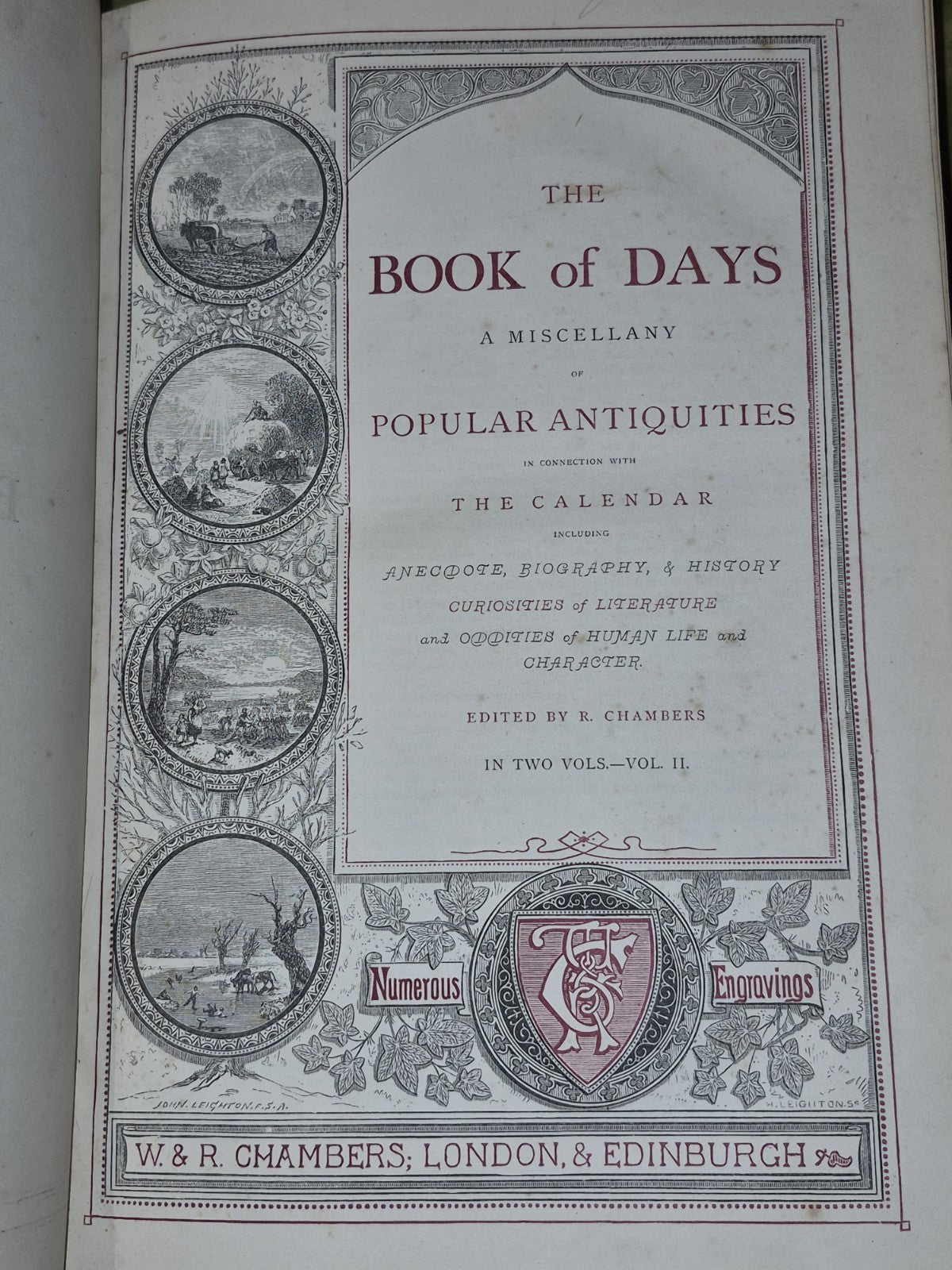 Book of Days - a Miscellany of Popular Antiquities -  Vol 1&2. 1863 1st edition 5