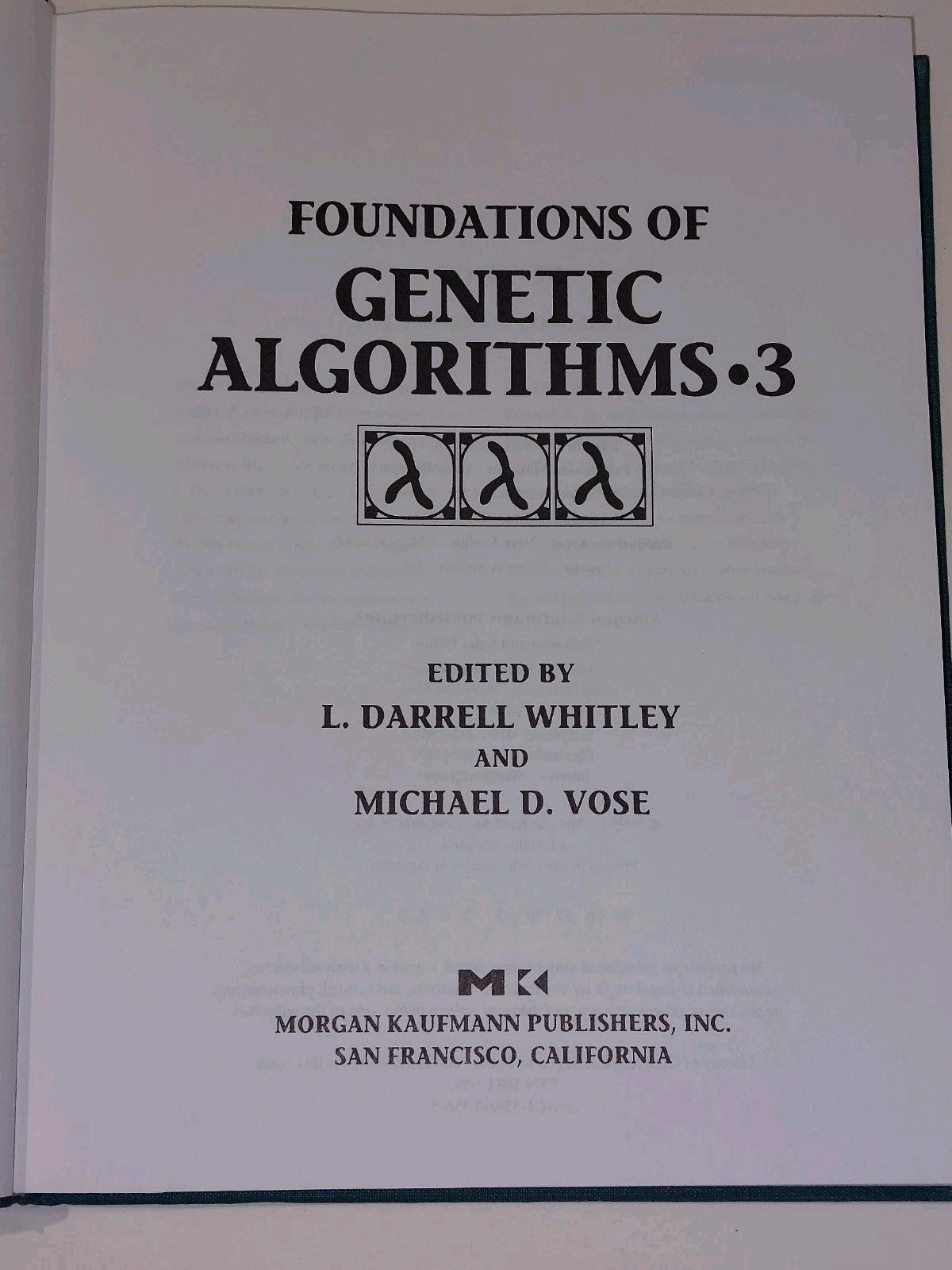 Foundations of Genetic Algorithms 1995 [Foga 3], Darrell Whitley, Whitley4
