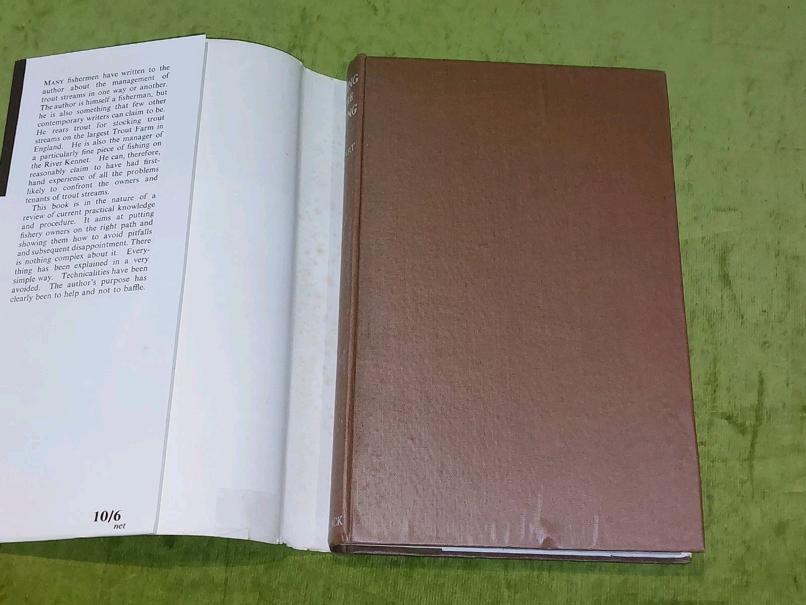 Fishing In The Making  :  Management of Chalk Streams  L. R. Peart 1st Ed 1937 2