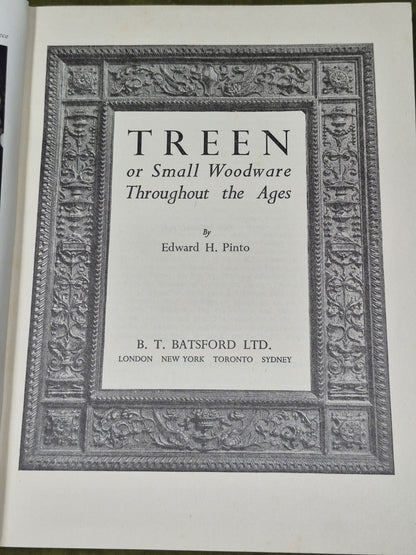 Treen or Small Woodware Throughout the Ages Edward H. Pinto 1949 1st Ed.  HC DW5