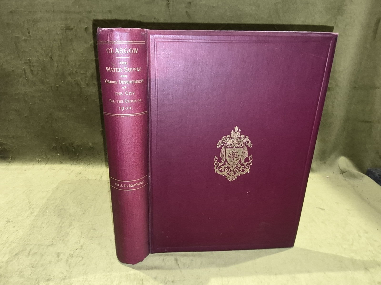 Glasgow: The Water Supply of the City by Sir James Marwick (1901) 1st Ed Hb Book0
