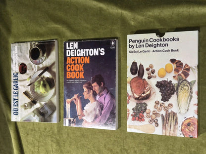 Penguin Cookbooks - Len Deighton In Slipcase Ou Est Le Garlic & Action Cook Book2