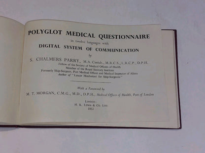 Polyglot Medical Questionnaire - S. Chalmers Parry 1953 1st Edition HK Lewis &co2