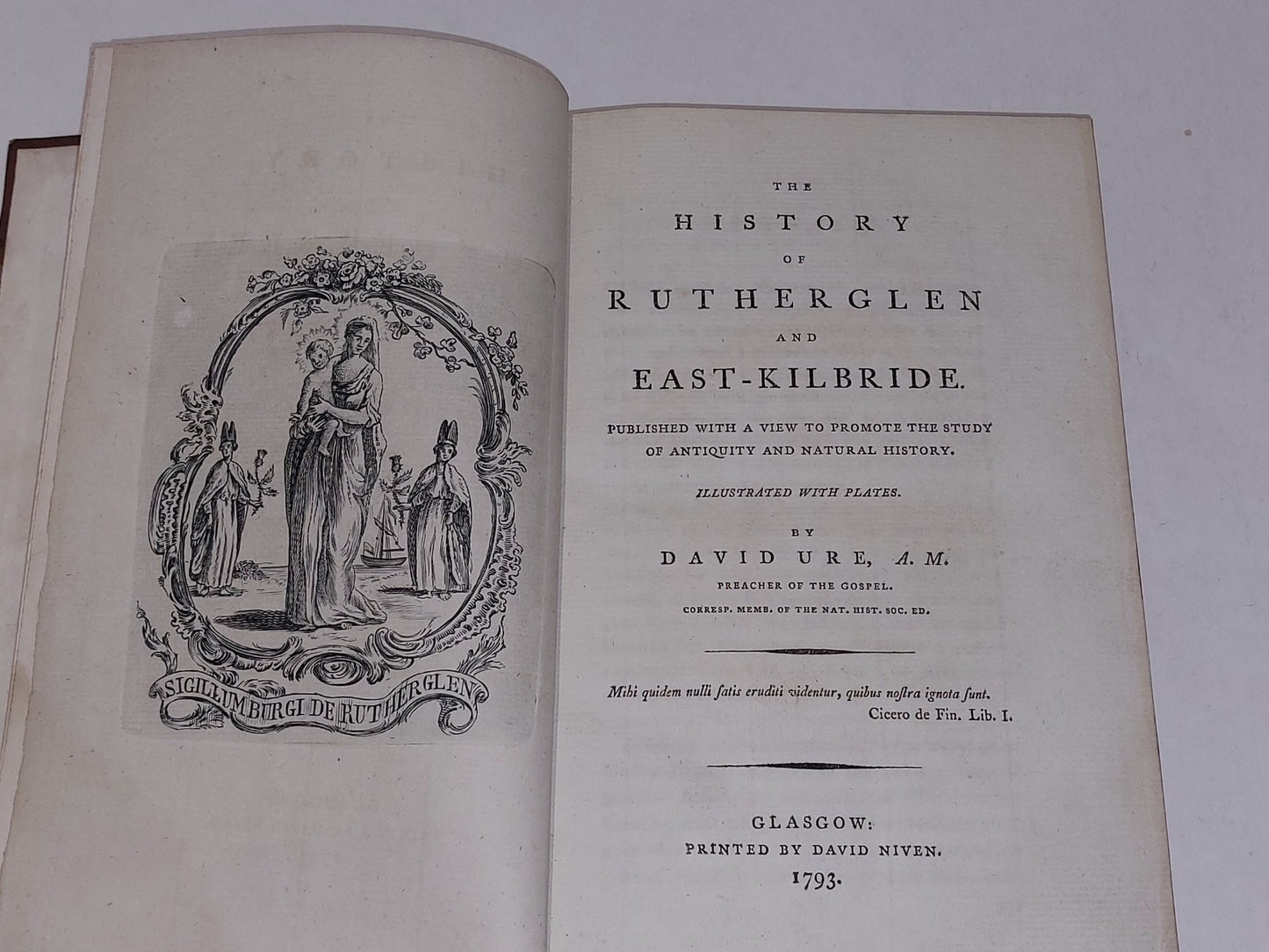 The History Of Rutherglen And East-Kilbride By David Ure (1793) Hb Book3