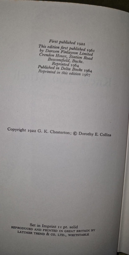 G K Chesterton - Reprint Series 1964 Darwen Finlayson - 11 Volumes HB / DJ 11