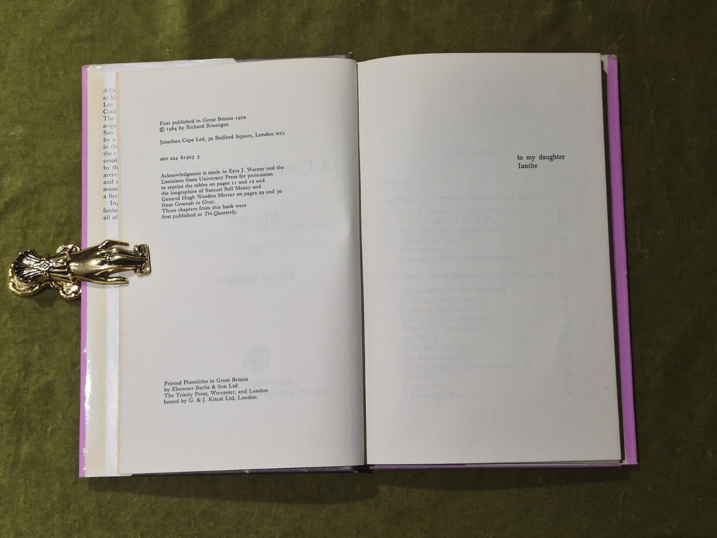 Richard Brautigan : A Confederate General From Big Sur.  1st Ed HD DJ5