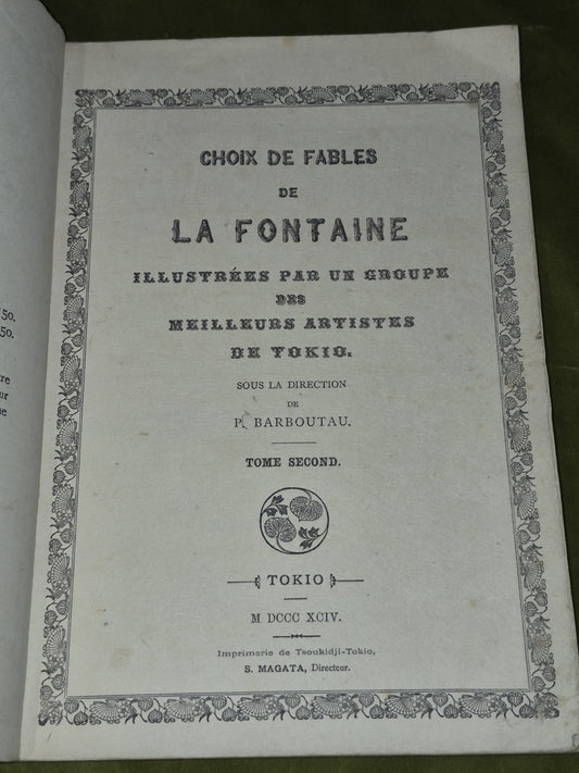 Fables choisies [ou] Choix de fables de La Fontaine, Tokyo 18941