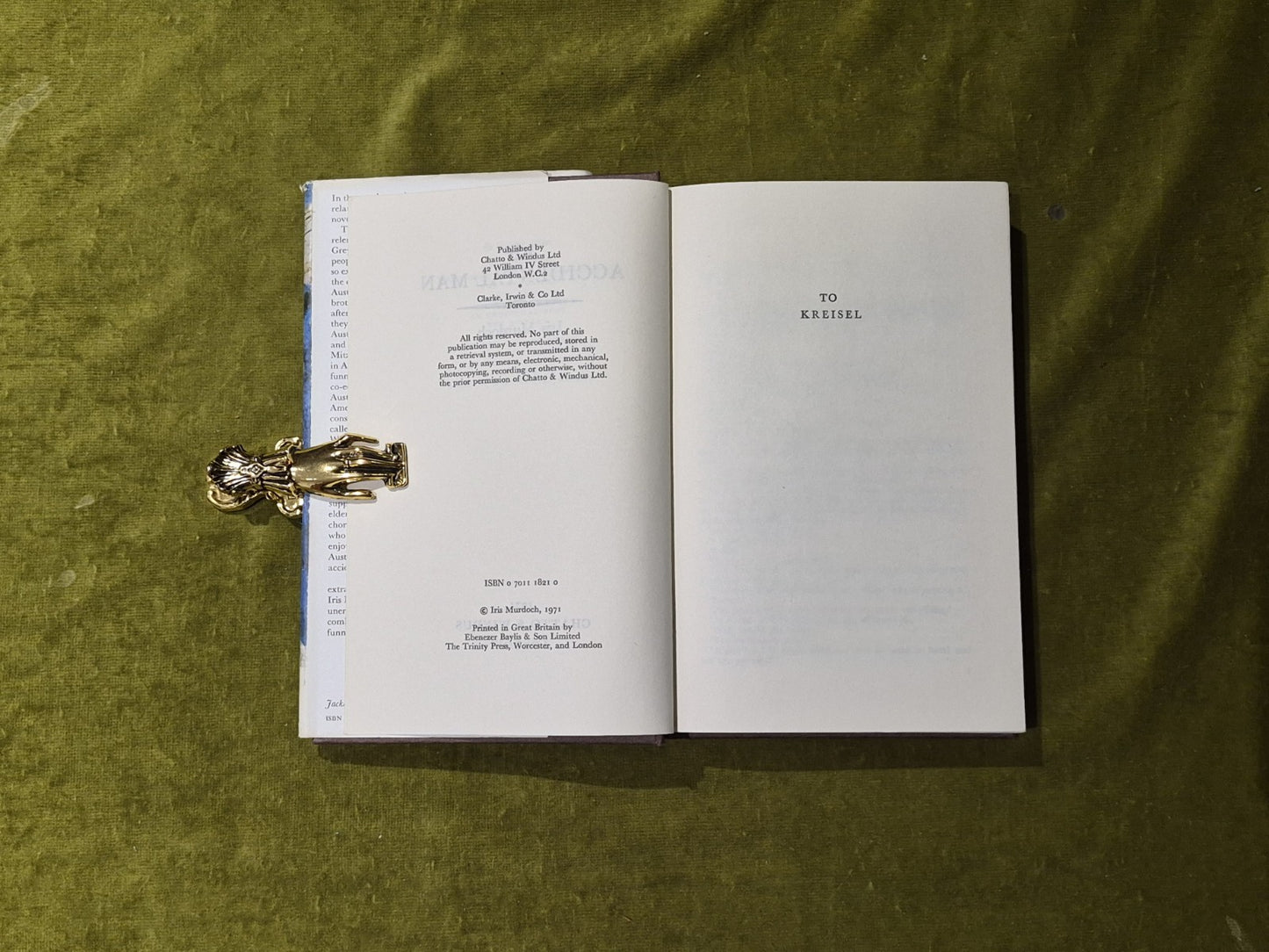 Iris Murdoch - An Accidental Man - 1st/1st 1971 in Original DW, Chatto & Windus6