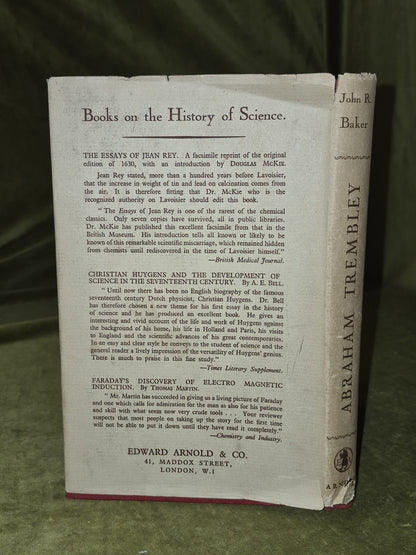 Abraham Trembley of Geneva Scientist and Philosopher 1710-1784 By John R. Baker1