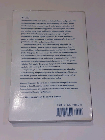 The Natural History of Inbreeding and Outbreeding By Nancy Thornhill (1993) Pb2