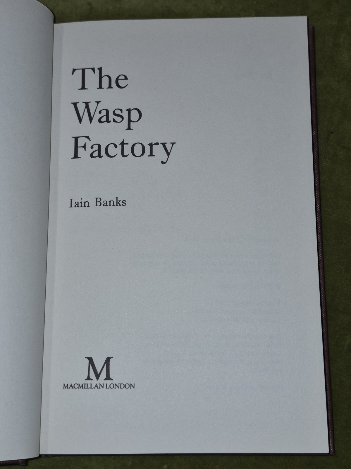 The Wasp Factory by Iain Banks 1984 True First Edition5