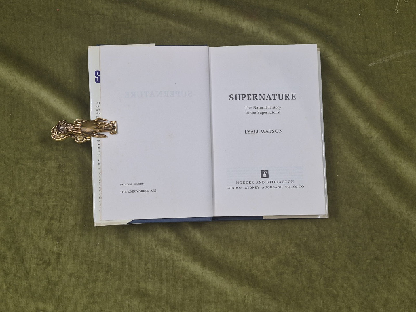 Supernature by Lyall Watson , Hodder & Stoughton 1973 1st HB DJ4