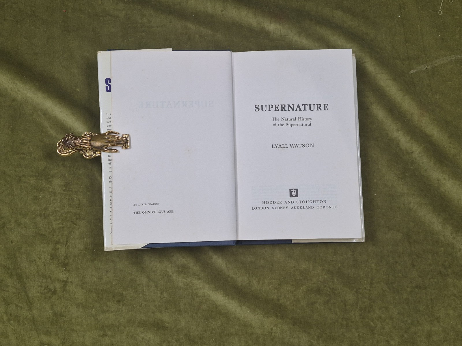 Supernature by Lyall Watson , Hodder & Stoughton 1973 1st HB DJ4