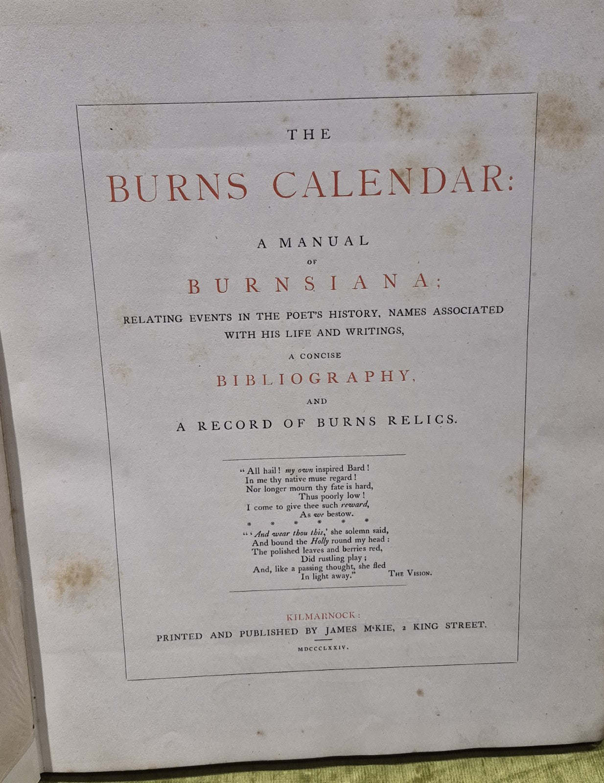 The Burns Calendar a Manual of Burnsiana (1874)4