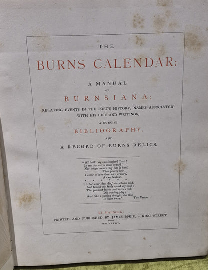 The Burns Calendar a Manual of Burnsiana (1874)4
