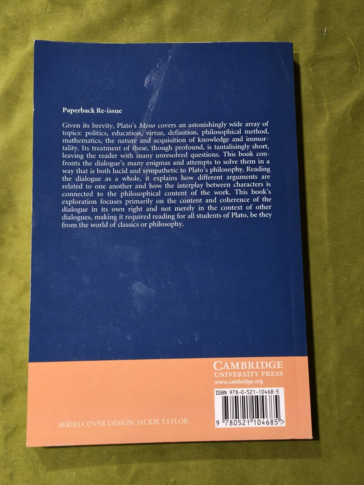 Plato's Meno. Cambridge Studies in the Dialogues of Plato. Dominic Scott1