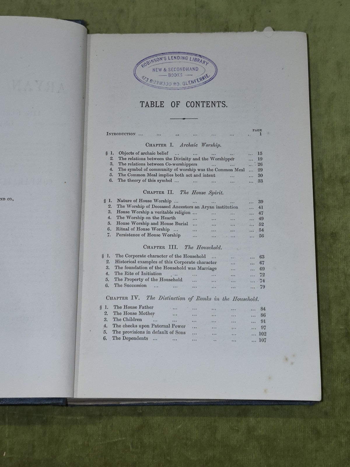 The Aryan Household its Structure and its Development, William Edward Hearn 18787