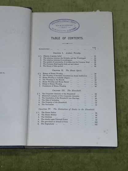 The Aryan Household its Structure and its Development, William Edward Hearn 18787