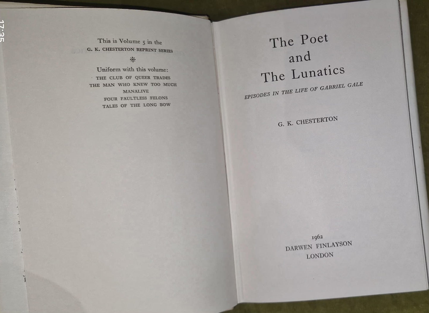 G K Chesterton - Reprint Series 1964 Darwen Finlayson - 11 Volumes HB / DJ 13