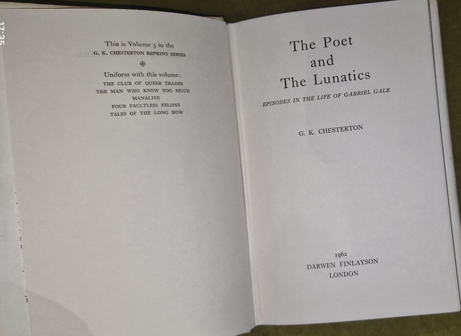 G K Chesterton - Reprint Series 1964 Darwen Finlayson - 11 Volumes HB / DJ 13