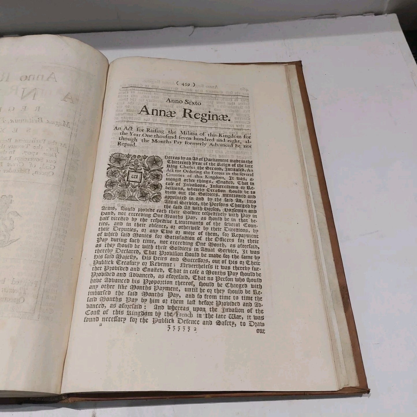 18th Century Anno Regni Annae Reginae (1707) Published & Printed By Charles Bill11