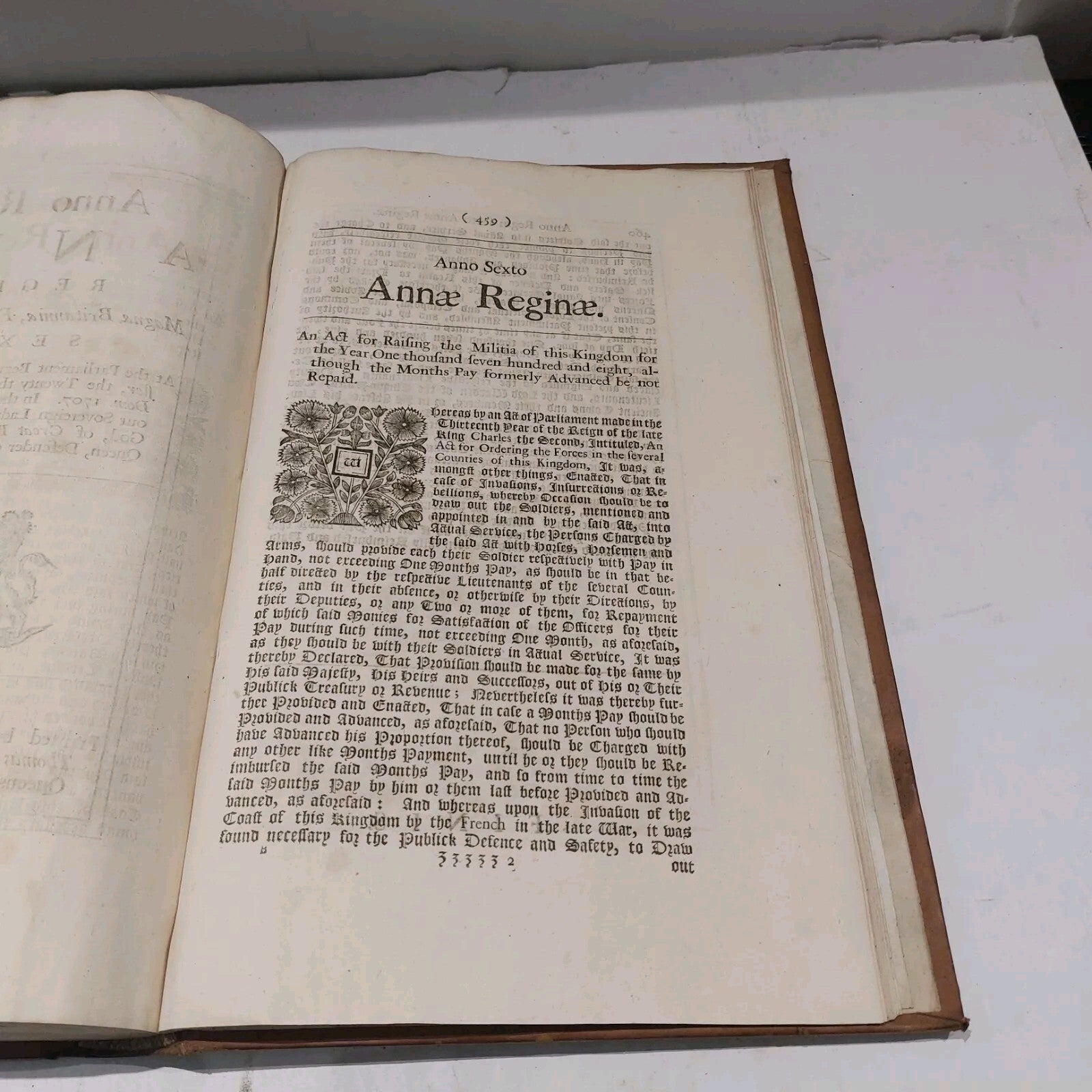 18th Century Anno Regni Annae Reginae (1707) Published & Printed By Charles Bill11