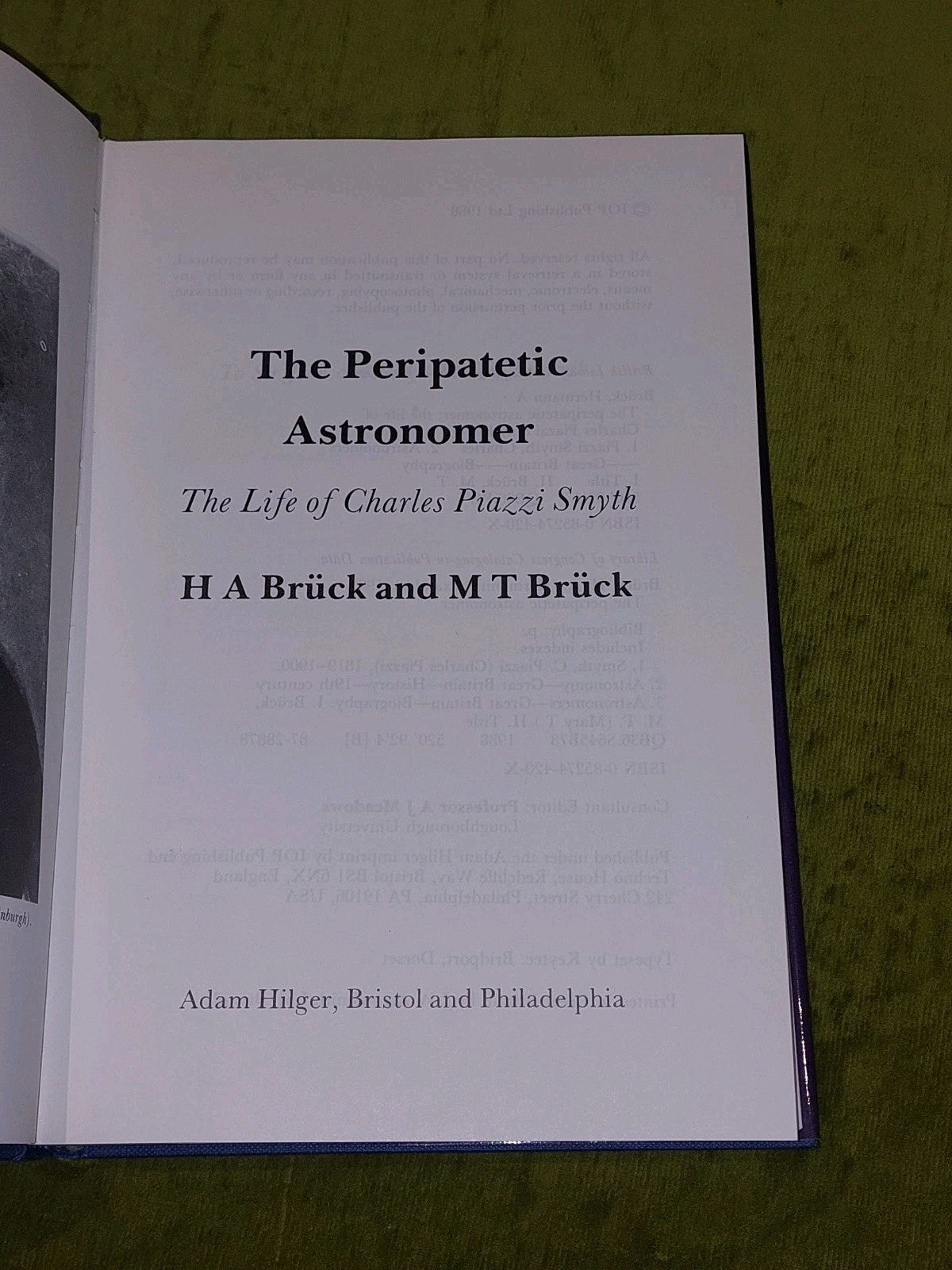 The Peripatetic Astronomer :  Life of Charles Piazzi Smyth - Bruck [Adam Hilger]3