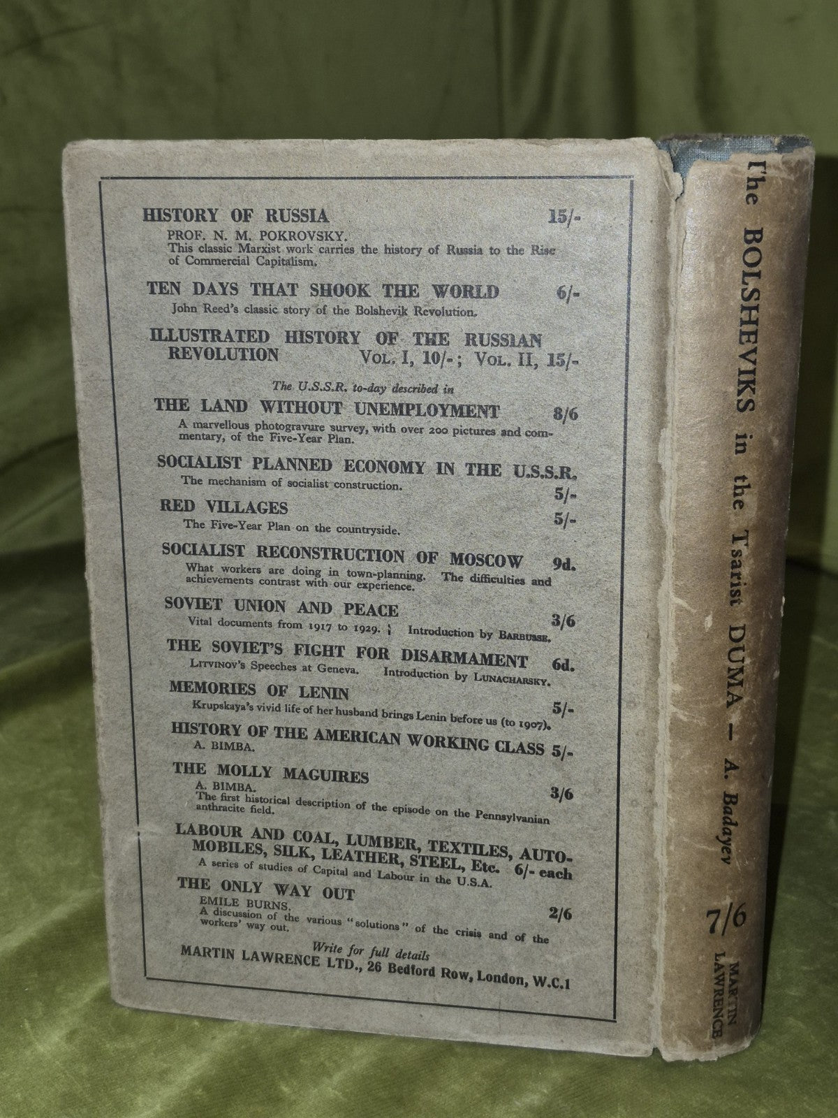 The Bolsheviks in the Tsarist DUMA (1929 First Edition) A. Dadayev Lenin1