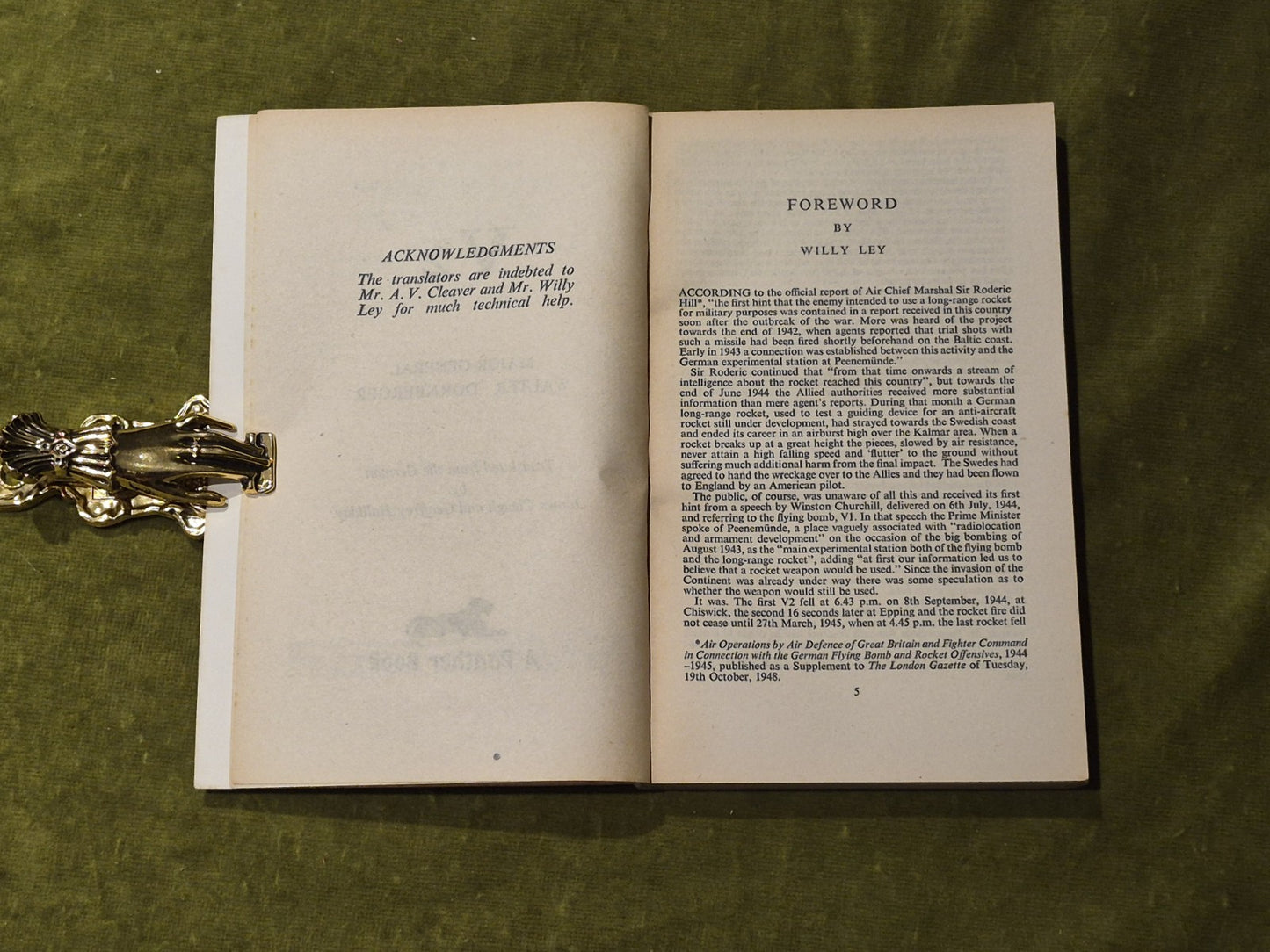 V2 - Major-General Walter Dornberger - 1958 Panther paperback5