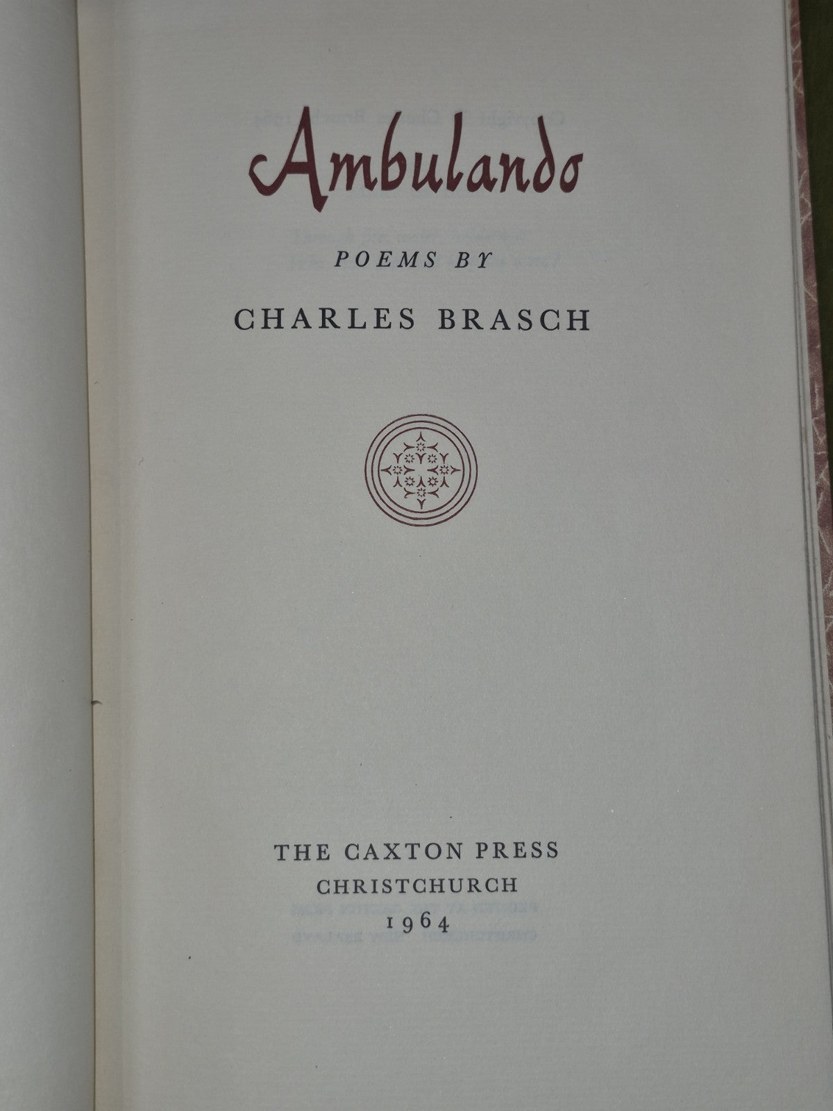 Ambulando Charles Brasch Caxton Press 1964 Caxton Press Christchurch5