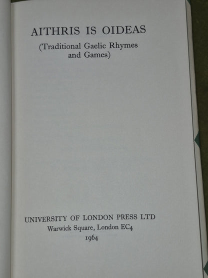 Aithris is Oideas Traditional Gaelic Rhymes and Games 1964 University of London6