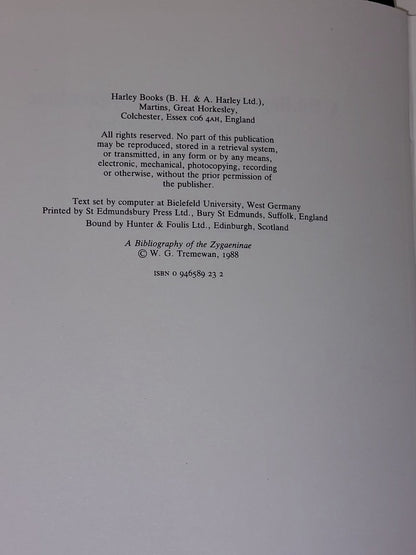 A Bibliography Of The Zygaeninae (1988) Tremewan2