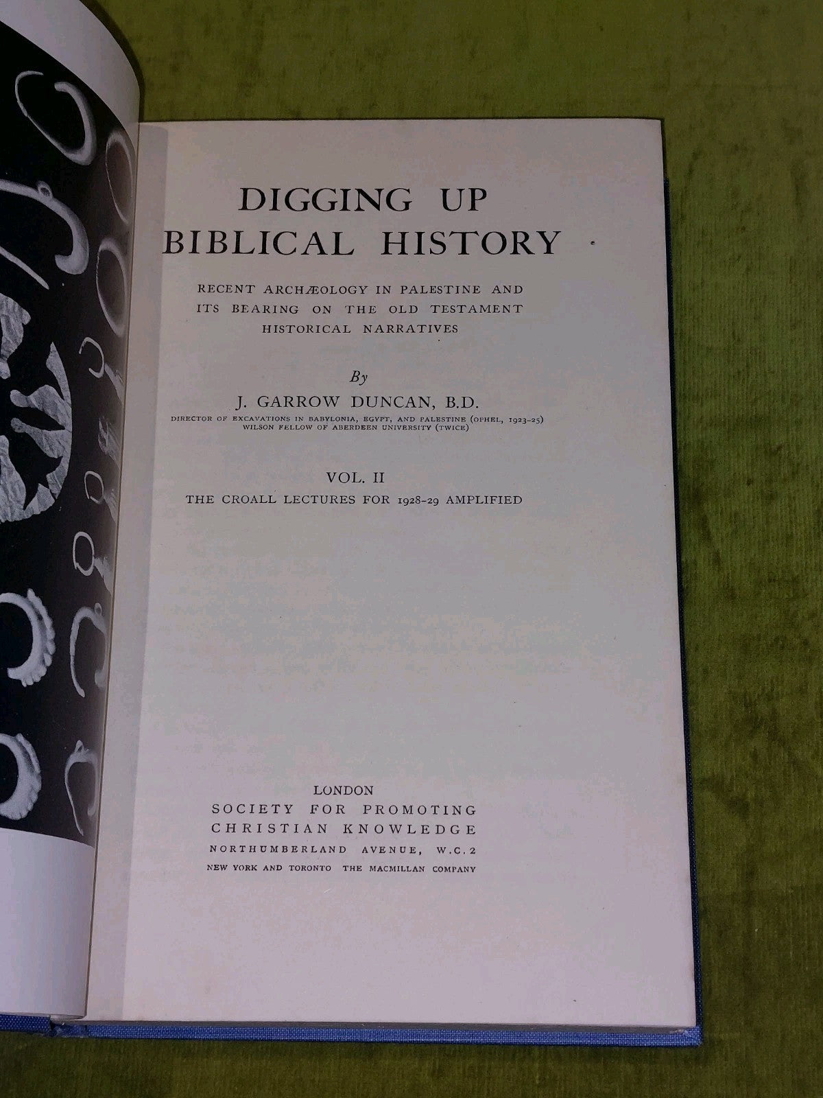 Digging Up Biblical History [Croall Lectures] J. Garrow Duncan (1931) 1st Ed Hb5