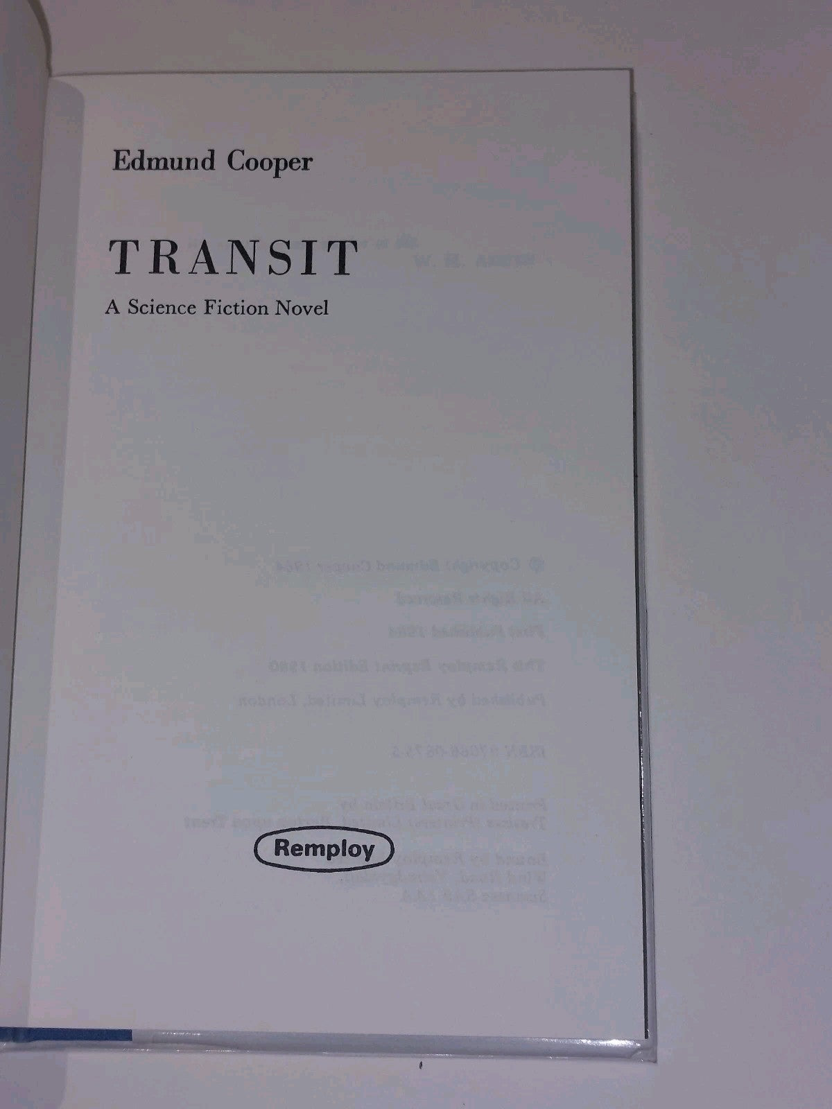 Transit By Edmund Cooper [Remploy] (1980) Hb Book4