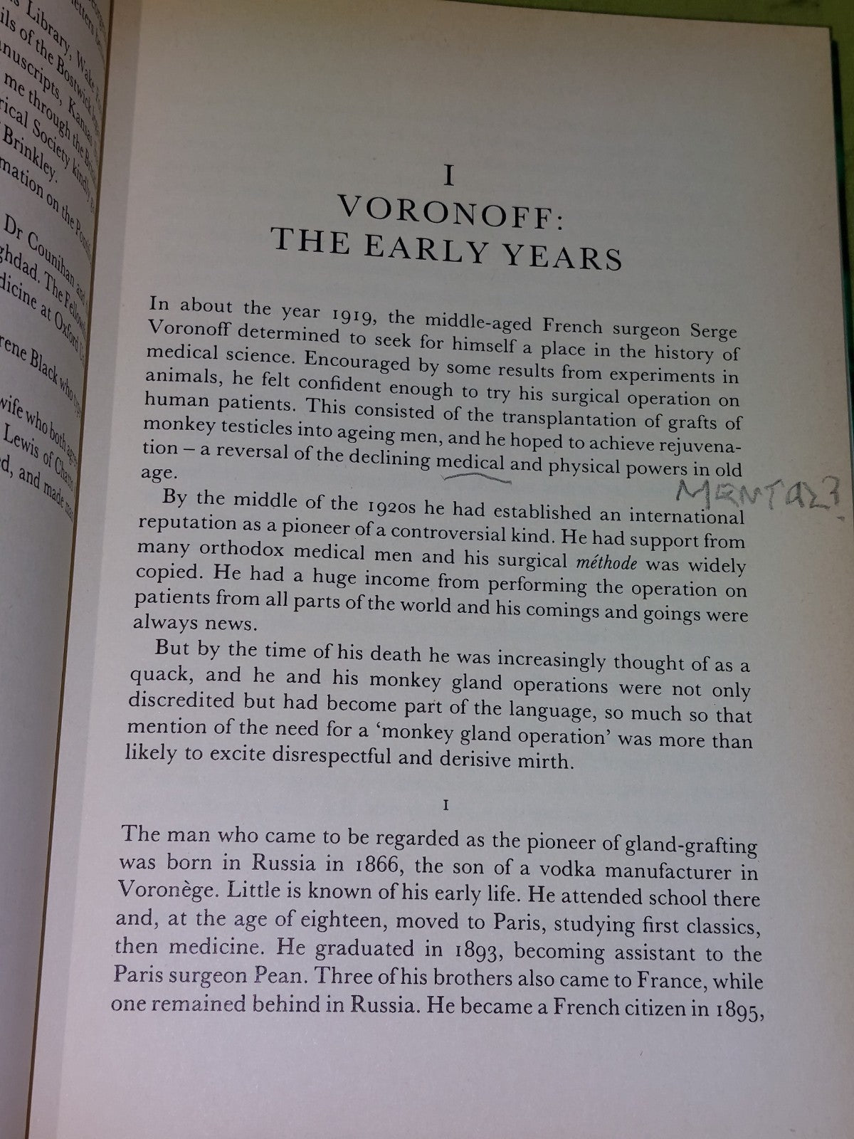 The Monkey Gland Affair by David Hamilton (1986) Chatto & Windus6