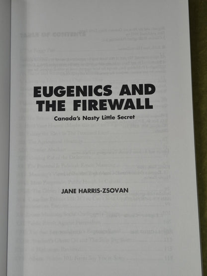 Eugenics and the Firewall Jane Harris-Szovan Canada's Nasty Little Secret 20102