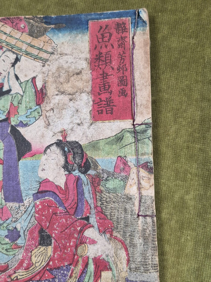 Seisai Yoshimura Utagawa 歌川芳邨 Ohashido Fish Book gyorui syo 魚類書譜大橋堂板 Woodblock3